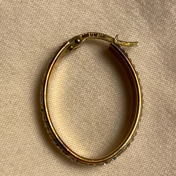 Gold plated Oval Earrings - Picture 2 of 6